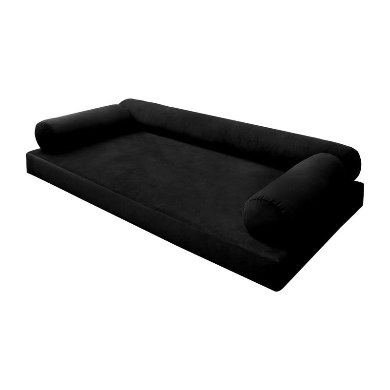 STYLE V6 Twin Velvet Knife Edge Indoor Daybed Mattress Pillow |COVER ONLY| AD374