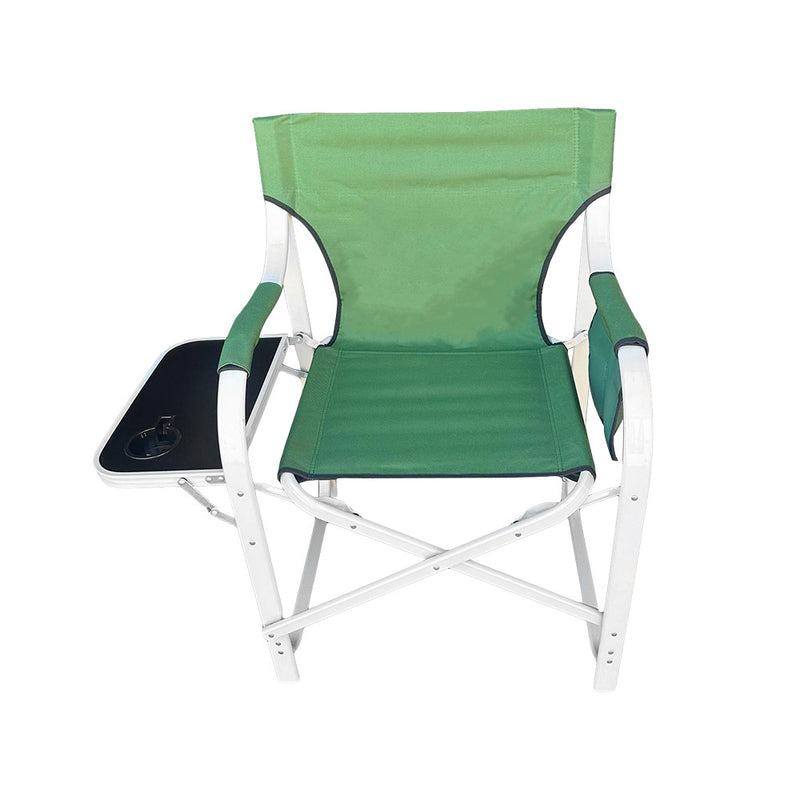 Green Foldable Director Chair Camping Chair Cup Holder Side Table Camp Seat