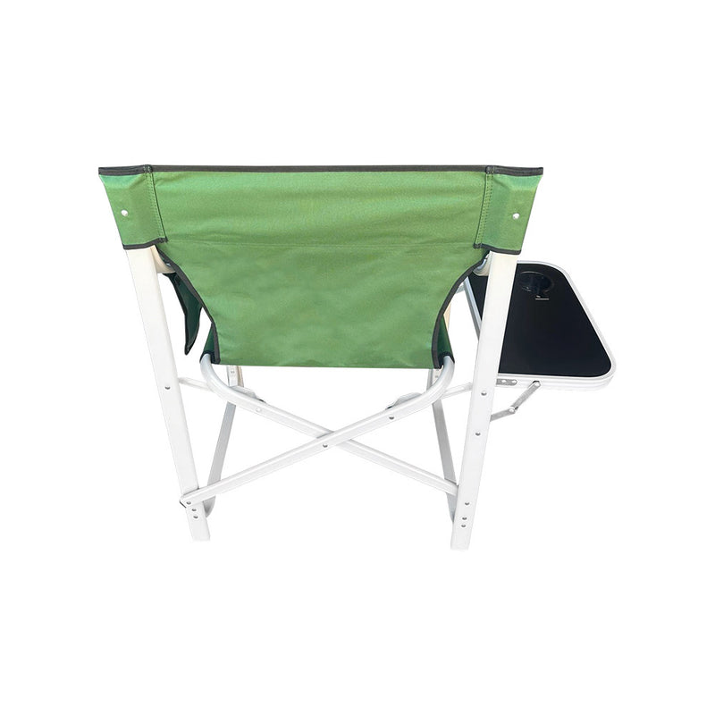 Green Foldable Director Chair Camping Chair Cup Holder Side Table Camp Seat