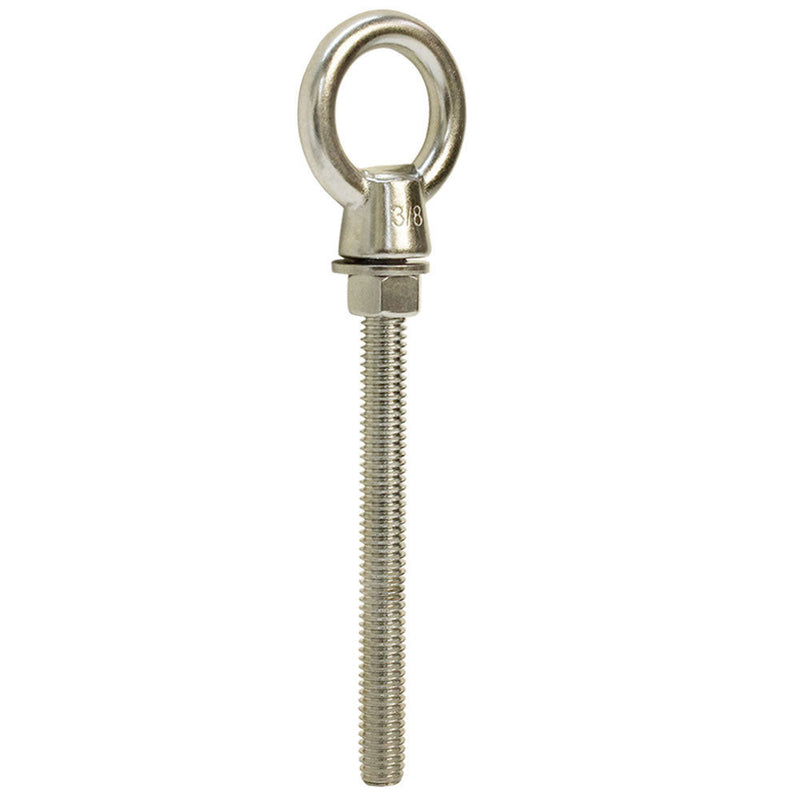 Stainless Steel T316 Marine Shoulder Eye Bolt Fully Threaded 4" 6" 12"