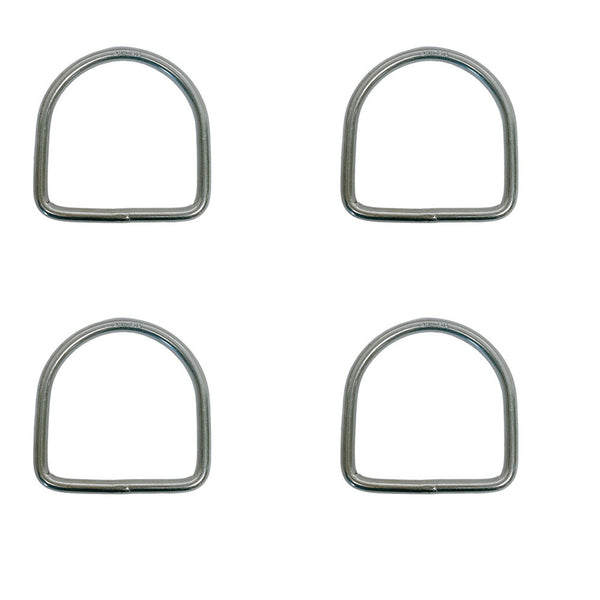 4 Pc 45mm Height Marine Stainless Steel T316 3/16" D-Ring 300 WLL D Ring Yacht