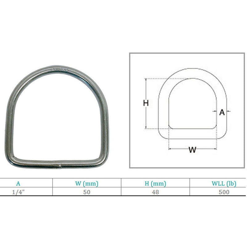 Marine Boat Stainless Steel D-Ring D Ring Yacht Sailing hardware