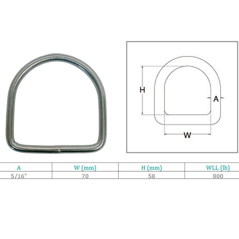 Marine Boat Stainless Steel D-Ring D Ring Yacht Sailing hardware