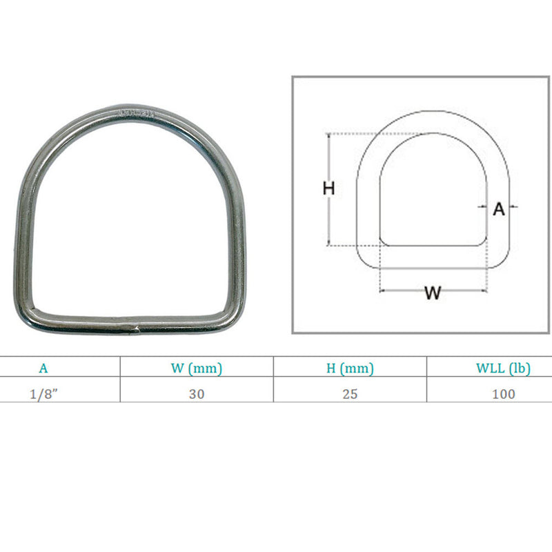 Marine Boat Stainless Steel D-Ring D Ring Yacht Sailing hardware