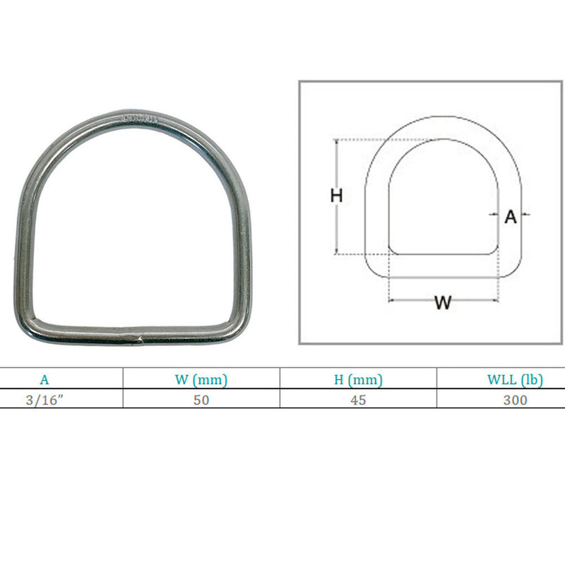 Marine Boat Stainless Steel D-Ring D Ring Yacht Sailing hardware