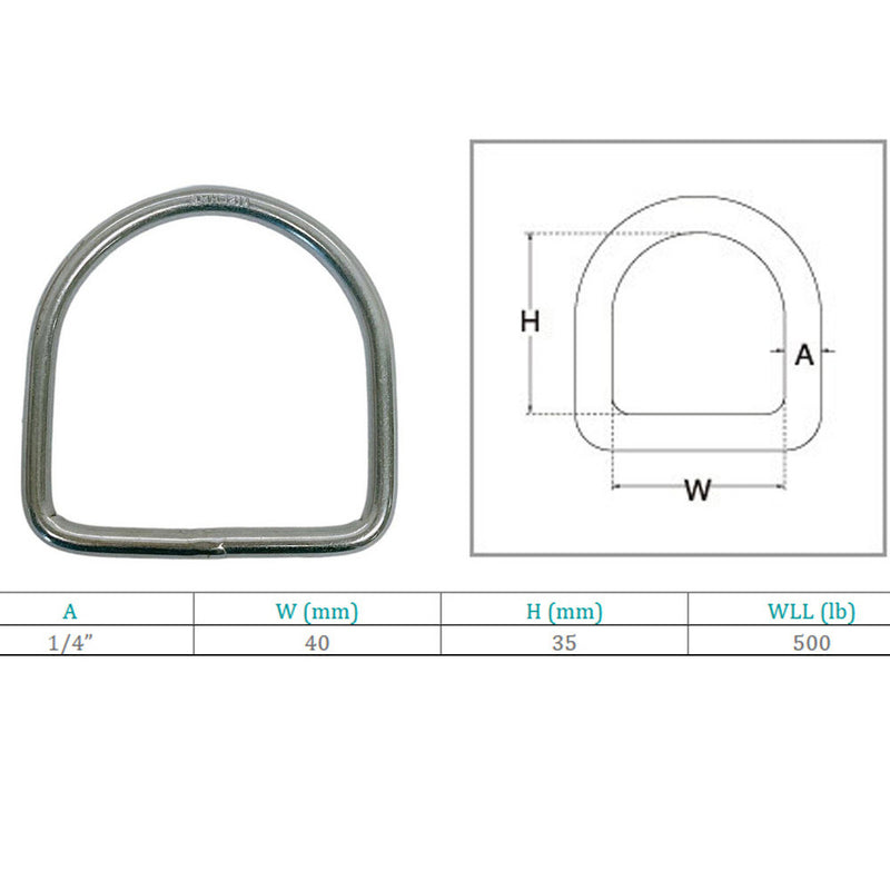 Marine Boat Stainless Steel D-Ring D Ring Yacht Sailing hardware