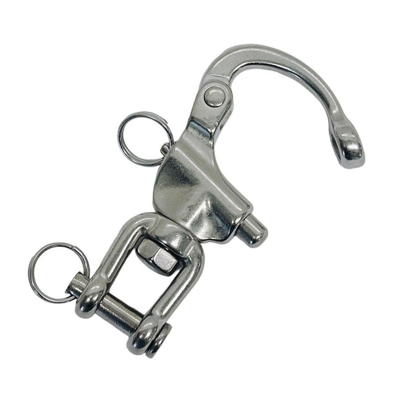 Marine Boat Stainless Steel 3-1/2" Jaw Swivel Snap Shackle 1,500LB WLL Yacht