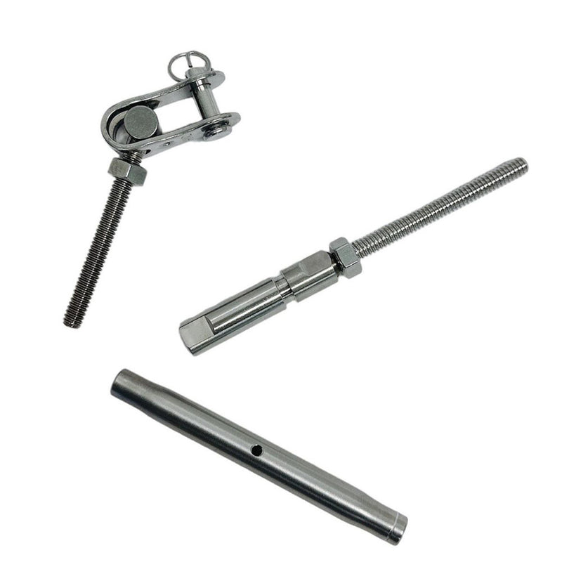 Marine Boat SS T316 Swageless & Toggle Turnbuckle For 3/16" Cable Rail Wire Rope