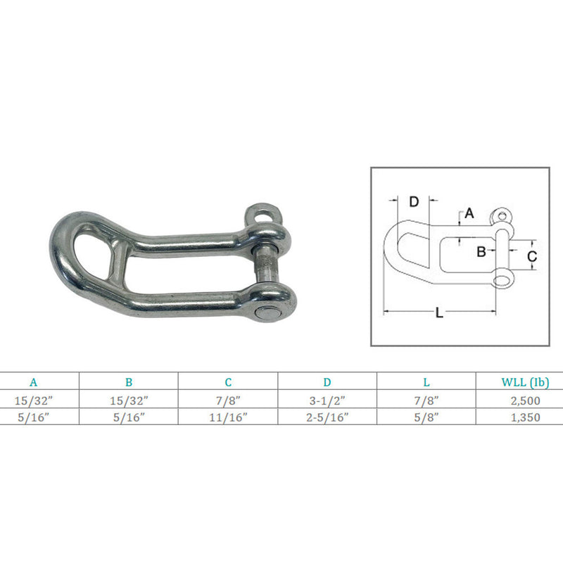 Marine Boat Stainless Steel T316 Headboard Shackle Captive Pin