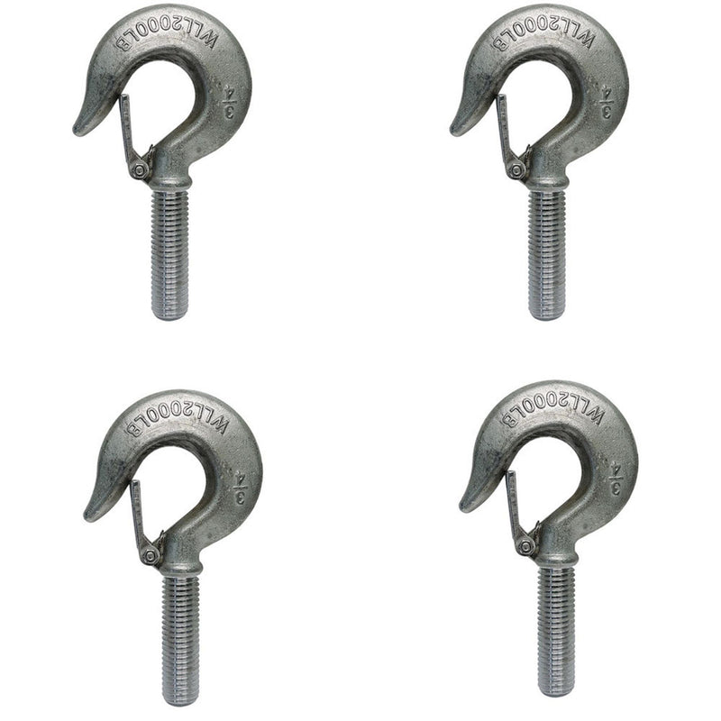 4 Pc Marine Stainless Steel 3/4" Threaded Shank Hook Drop Forged Hook 2000Lb WLL