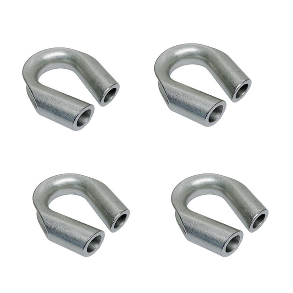 4 Pc Stainless Steel HD 1/2" Captive Tubular Thimble Wire Rope Tube Thimble