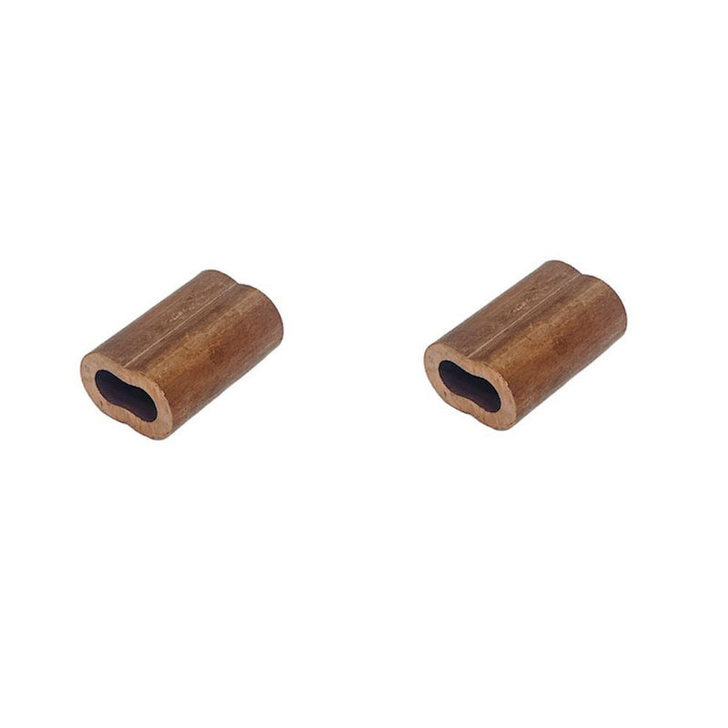 2 Pc 5/16" Copper Sleeve Wire Rope Swage Crimp Crimping Clip Duplex Oval Sleeves