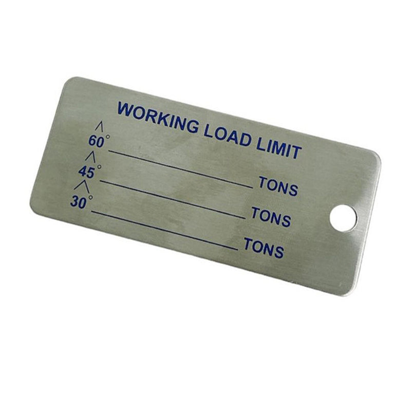 4Pc Marine Stainless Steel 3-1/2" x 1-1/2" Sling Tag WLL Working Load Limit Tag