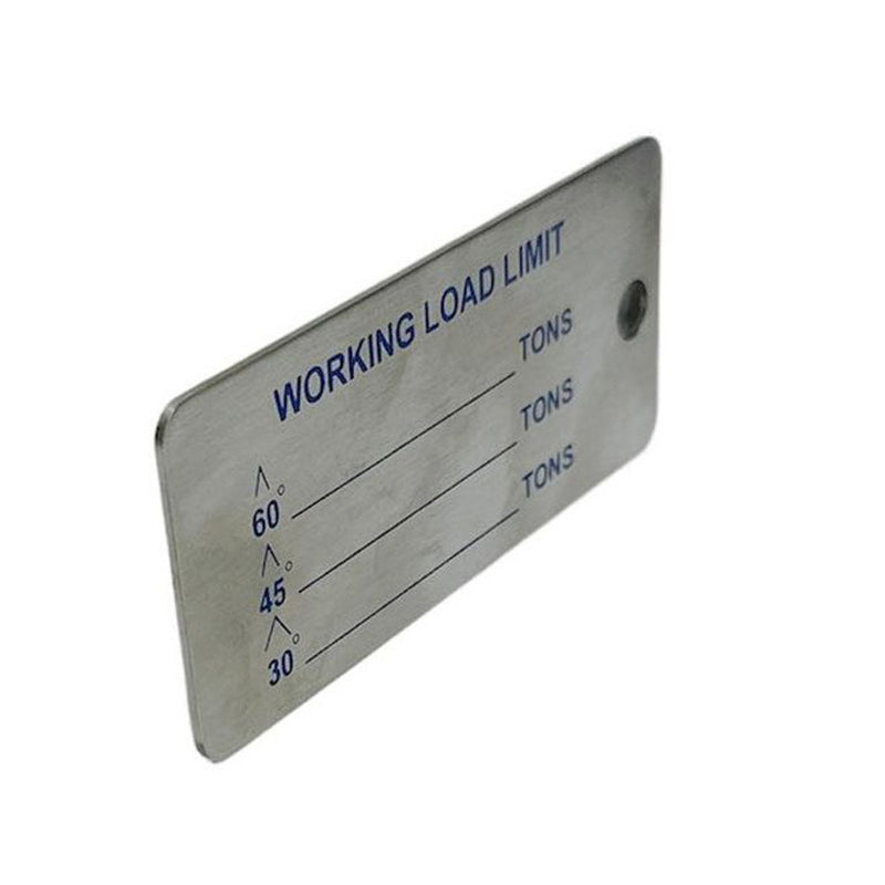 4Pc Marine Stainless Steel 3-1/2" x 1-1/2" Sling Tag WLL Working Load Limit Tag