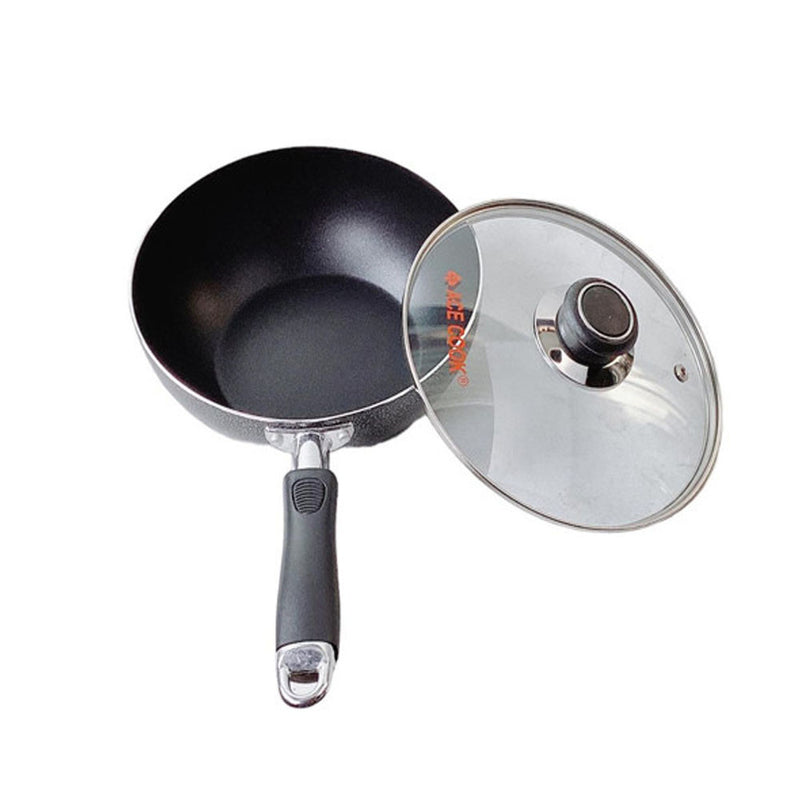 8-1/2" (22CM) Non-Stick Coating Wok Frying Pan With Lid Cooking Pot Cookware